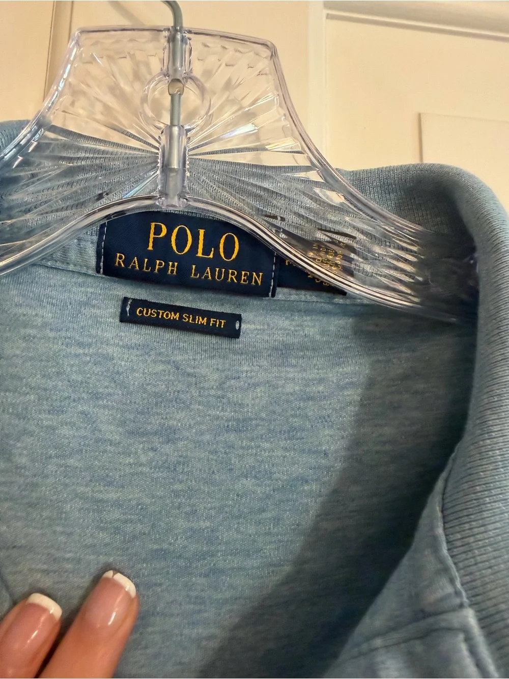 Polo Ralph Lauren Slim Fit Knit Polo Stretchy Blue Size Small
